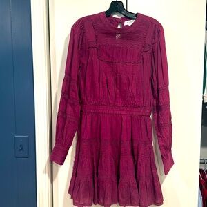 Allison NY maroon lace detail dress